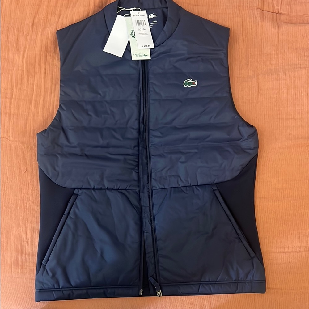 NWT Lacoste Navy Blue Puffer Vest